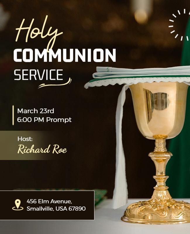 Religious Communion Service Event Flyer Template