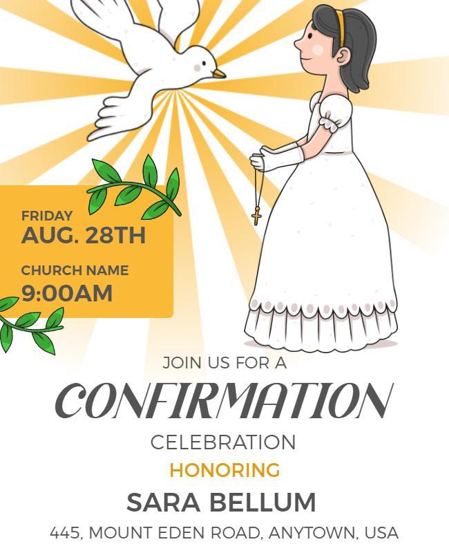 Religious Confirmation Celebration Flyer Template