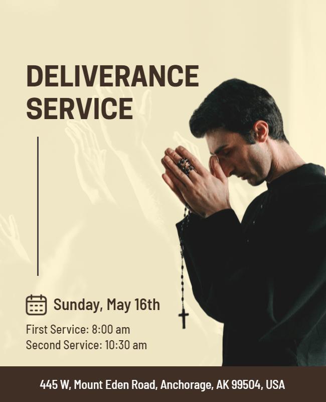 Religious Deliverance Service Event Flyer Template