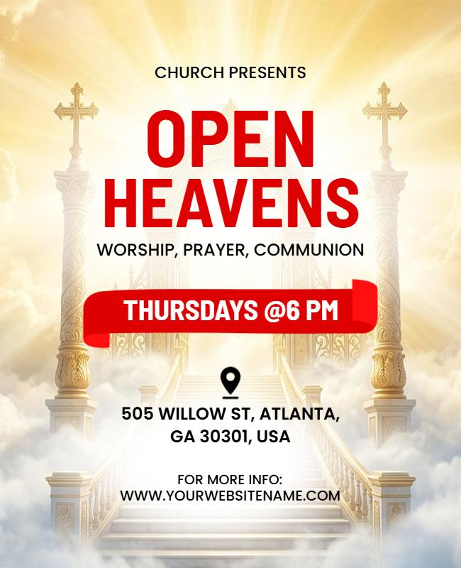 Religious Event Open Heavens Flyer Template