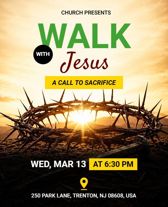 Religious Event Walk with Jesus Flyer Template