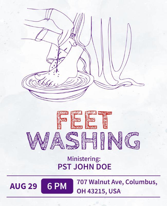 Religious Feet Washing Ceremony Flyer Template