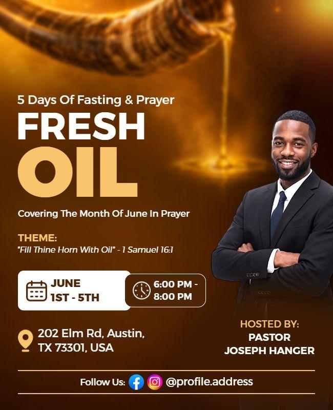 Religious Fresh Oil Prayer Service Flyer Template