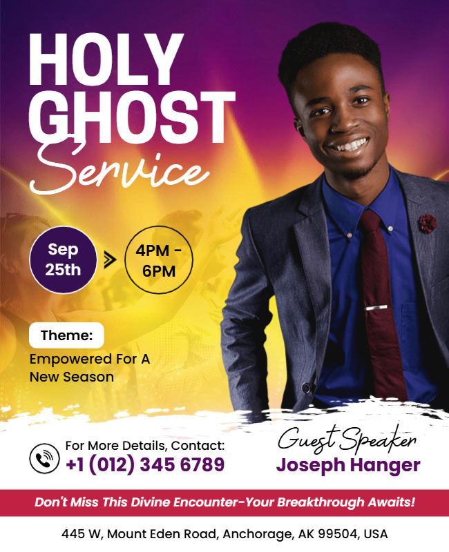 Religious Holy Ghost Service Event Flyer Template