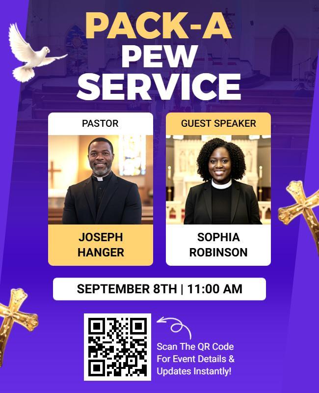 Religious Pack-a-Pew Service Event Flyer Template