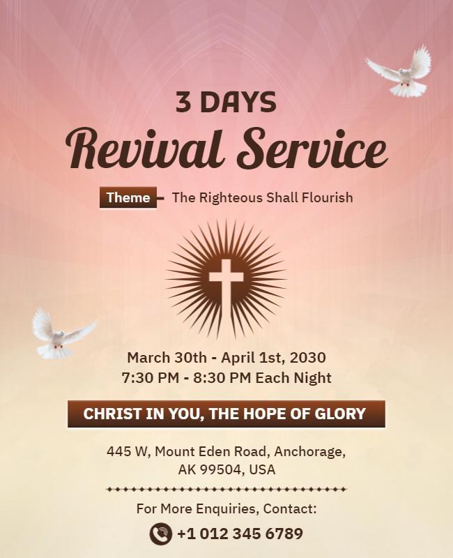 Religious Revival Service Event Flyer Template