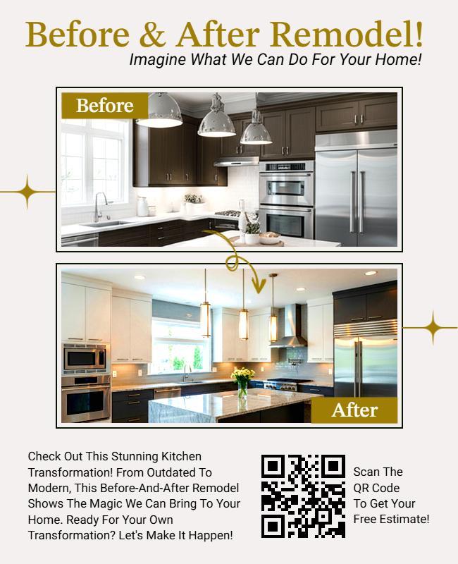 Remodeling Services Before and After Flyer Template