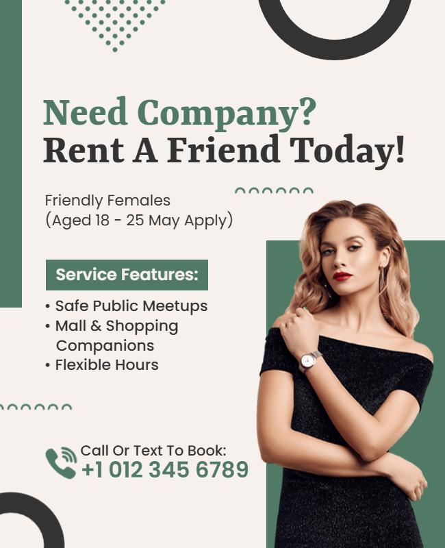 Rent a Friend Service Promotion Flyer Template