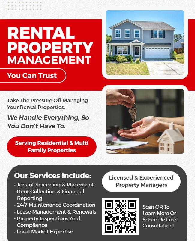 Rental Property Management Services Flyer Template