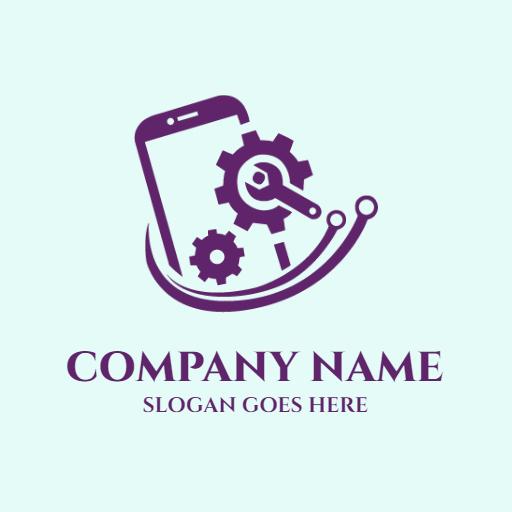 Repair Mobile Devices with Professional Gear and Tools Logo Template