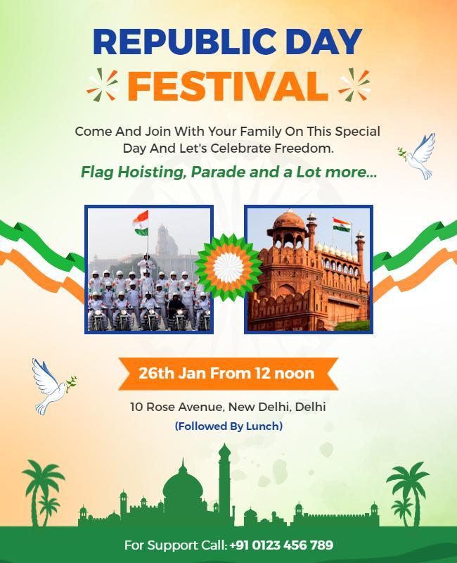 Republic Day Celebration Festival Flyer Template