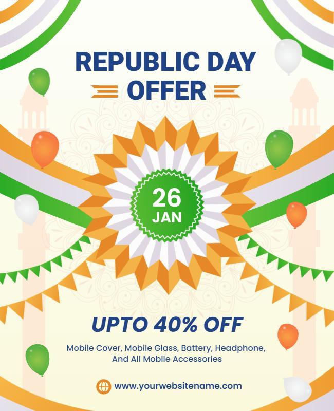 Republic Day Discount Promotion Flyer Template