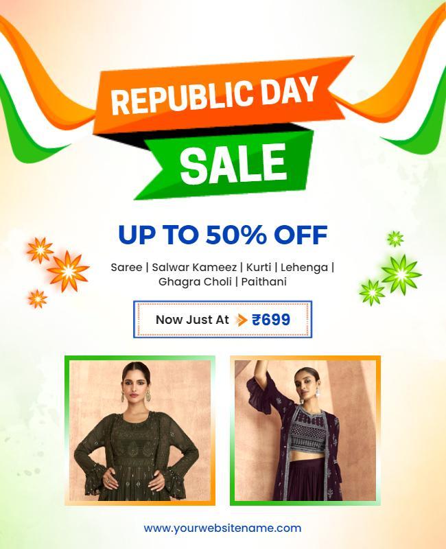 Republic Day Fashion Sale Promotion Flyer Template