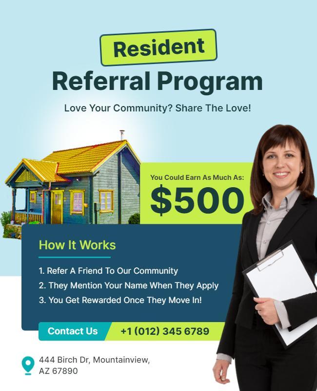 Community-Based Resident Referral Program Flyer Template