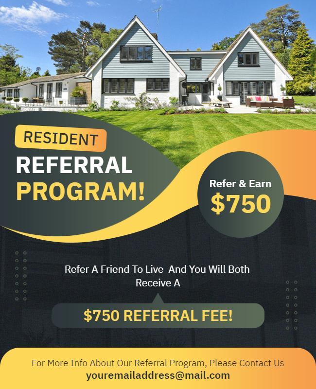 Resident Referral Program Incentive Flyer Template