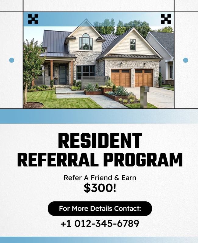 Resident Referral Program Incentive Poster Template