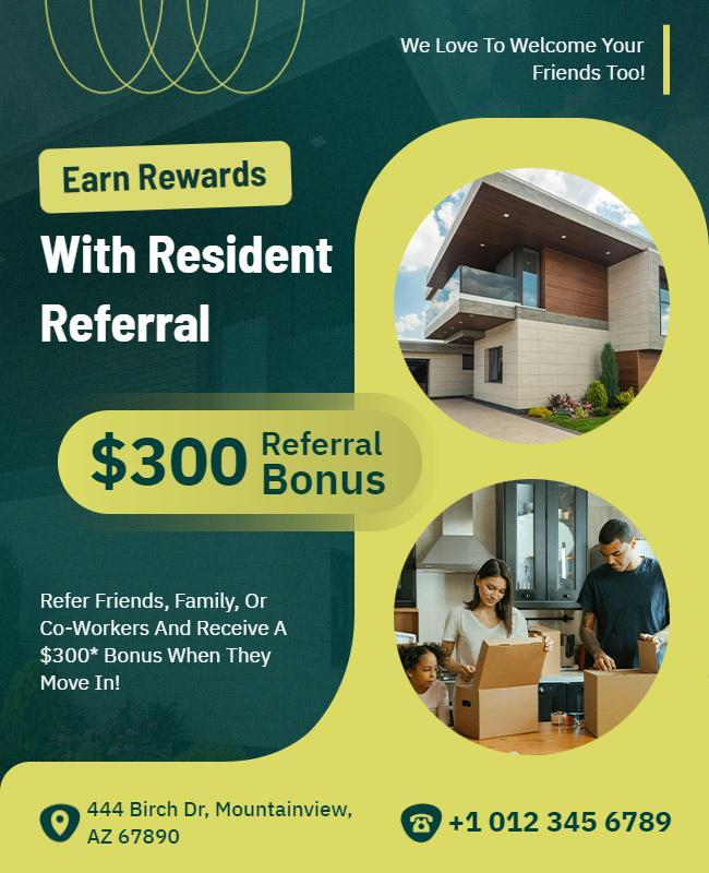 Resident Referral Rewards Program Flyer Template