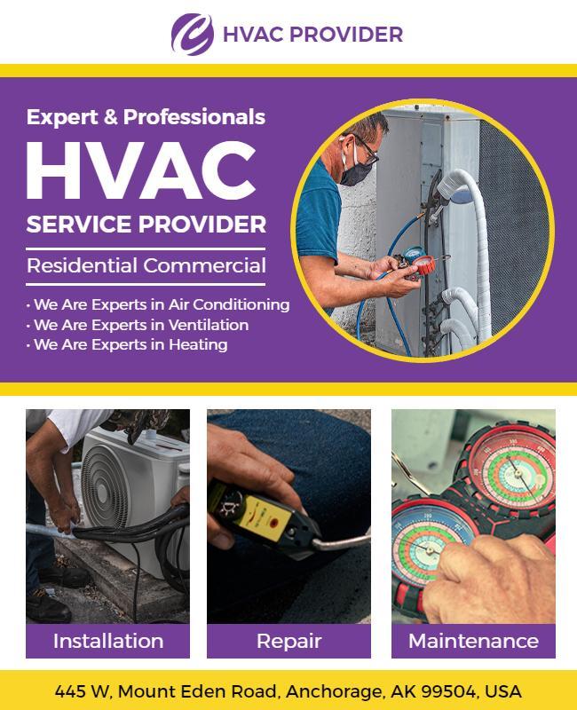 Residential and Commercial Hvac Services Flyer Template