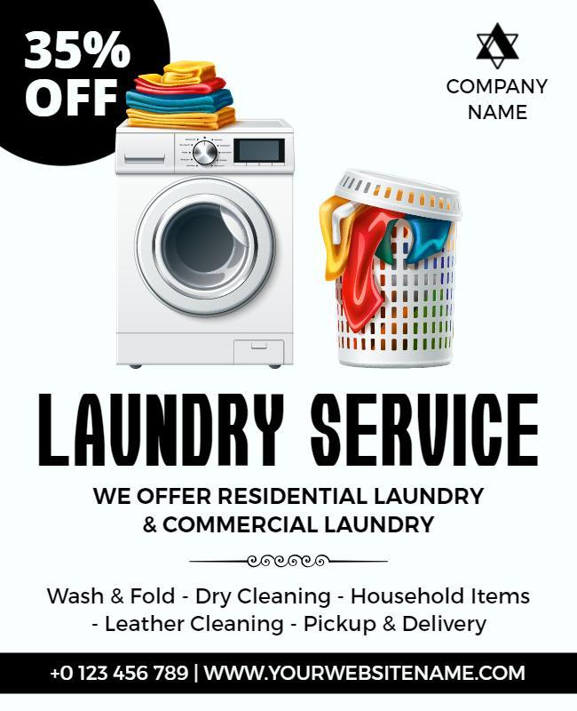 Residential and Commercial Laundry Service Flyer Template