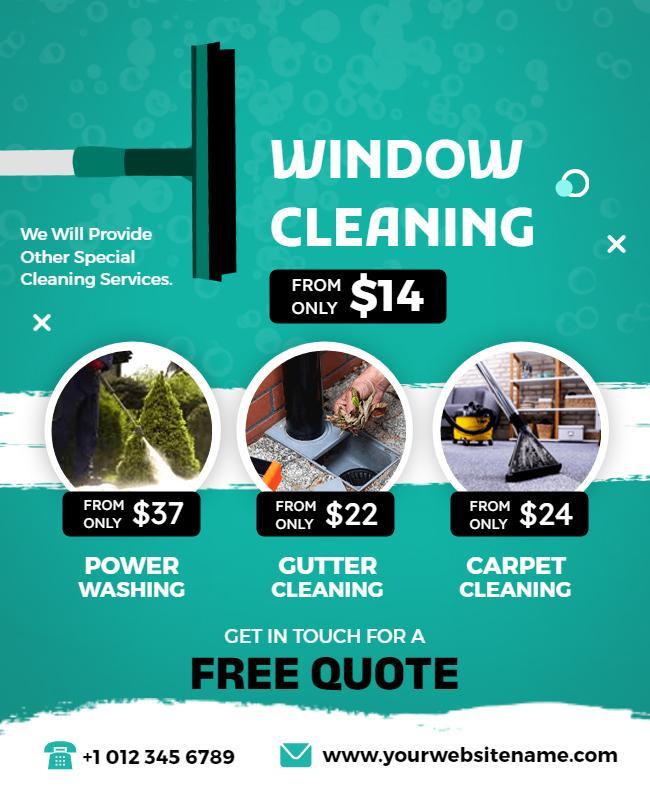 Residential and Commercial Window Cleaning Flyer Template