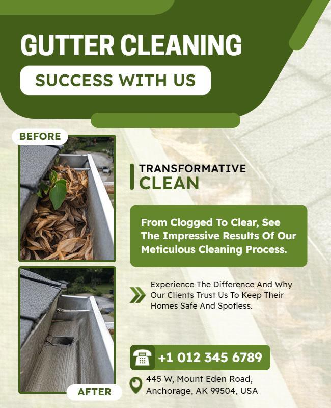 Residential Gutter Cleaning Service Flyer Template