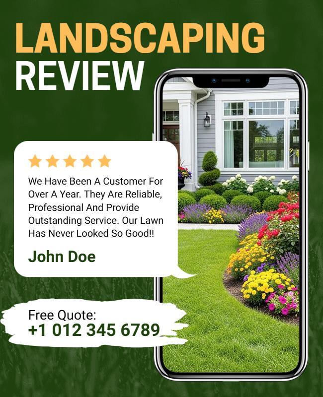 Residential Landscaping Client Review Flyer Template