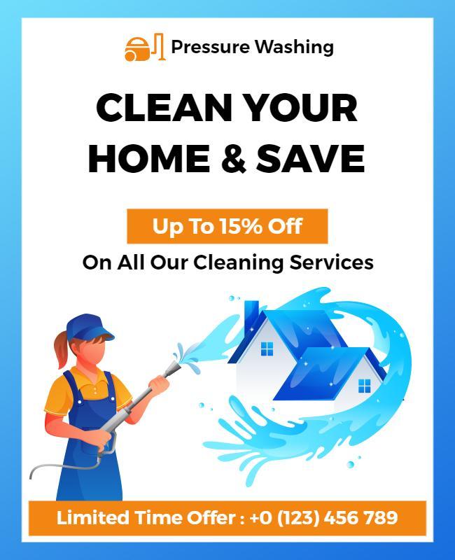 Residential Pressure Washing Service Flyer Template