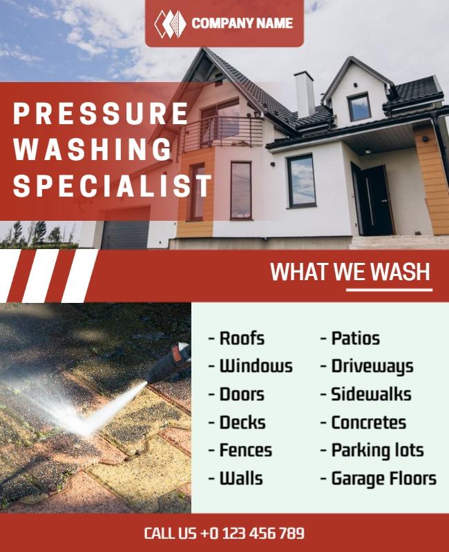 Residential Pressure Washing Services Flyer Template