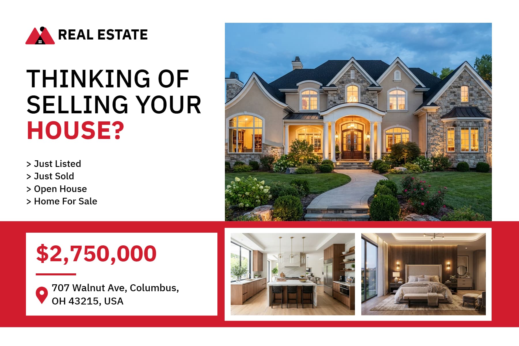 Residential Property Real Estate Postcard Template