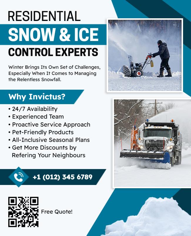 Residential Snow and Ice Control Services Flyer Template