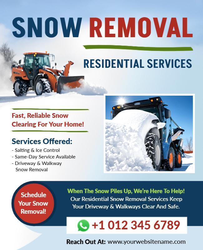 Residential Snow Removal Services Flyer Template