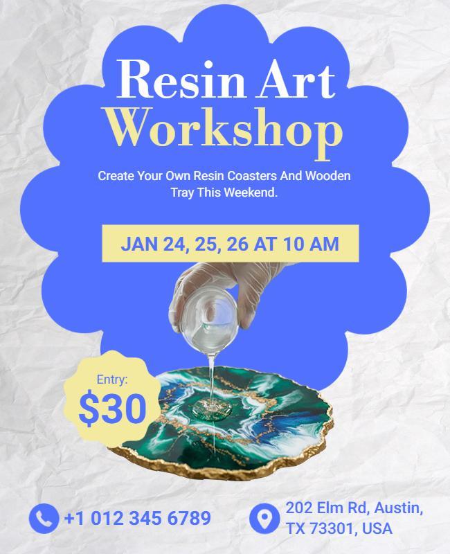 Resin Art Workshop Event Flyer Template