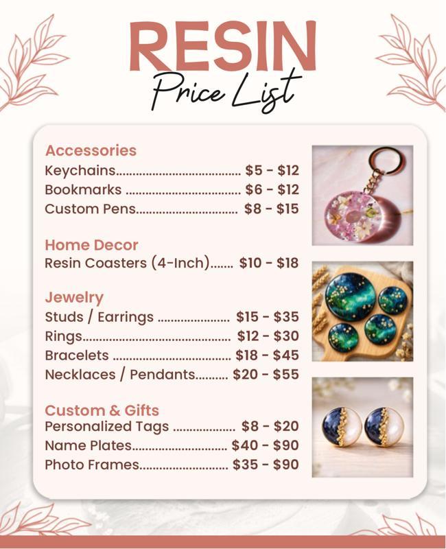 Resin Crafts Price List Flyer Template