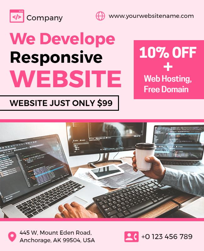 Responsive Web Development Services Promotion Flyer Template