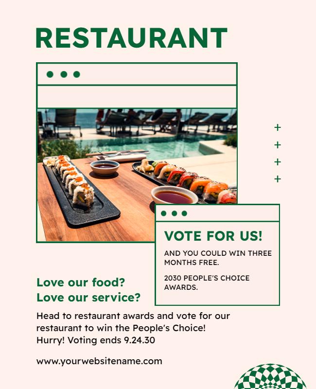 Restaurant Awards Voting Flyer Template