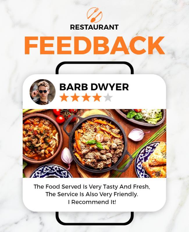 Restaurant Customer Feedback Testimonial Flyer Template