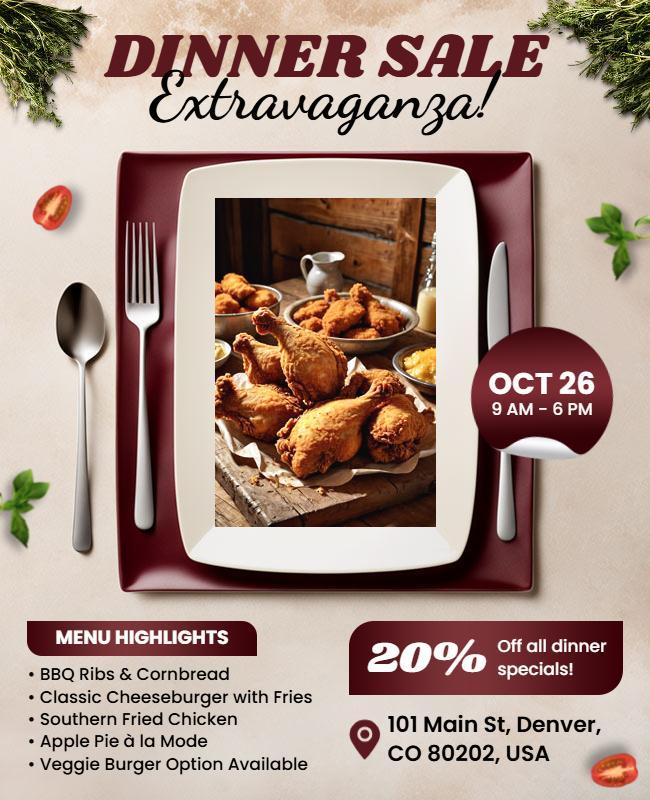 Restaurant Dinner Sale Promotion Flyer Template