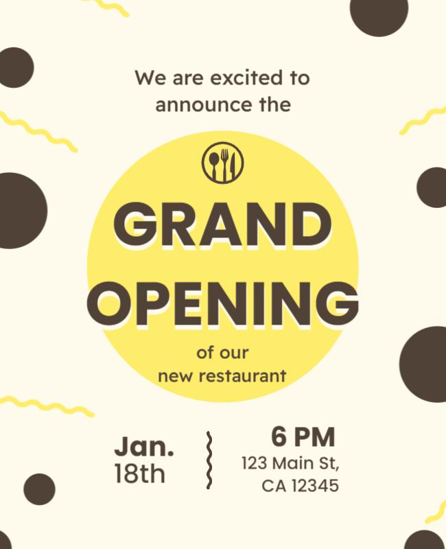 Restaurant Grand Opening Announcement Flyer Template