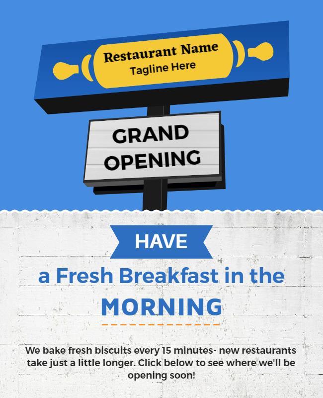 Restaurant Grand Opening Breakfast Flyer Template