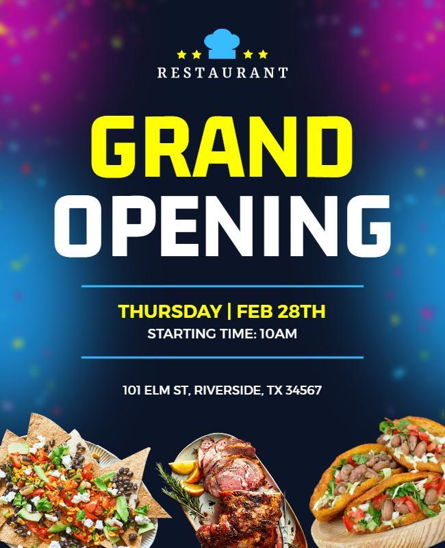 Restaurant Grand Opening Event Flyer Template