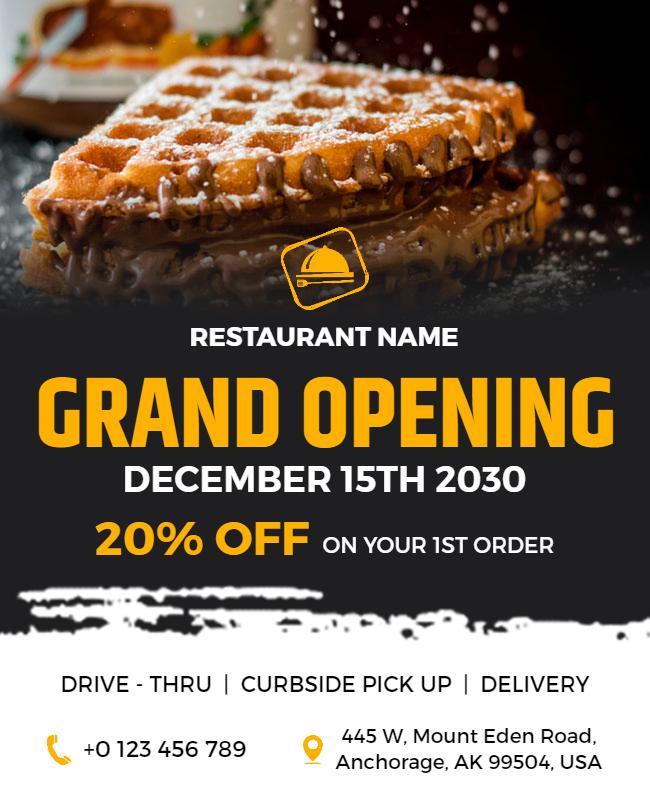 Restaurant Grand Opening Promotional Flyer Template