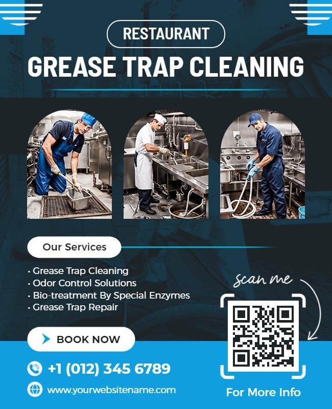 Restaurant Grease Trap Cleaning Service Flyer Template