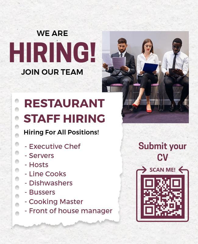 Restaurant Hiring Positions Flyer Template