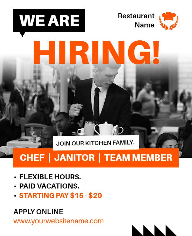 Restaurant Hiring Team Members Flyer Template