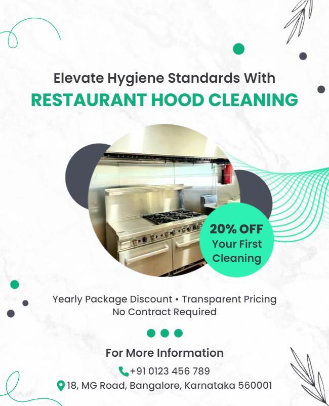 Restaurant Hood Cleaning Service Promotion Flyer Template