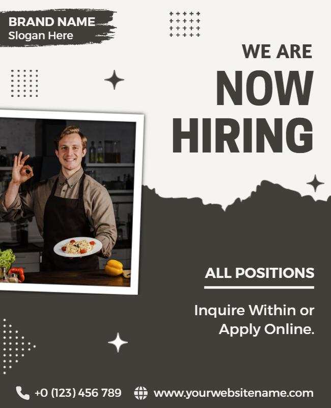 Restaurant Job Hiring Announcement Flyer Template