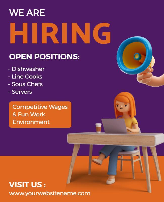 Restaurant Job Openings Announcement Flyer Template