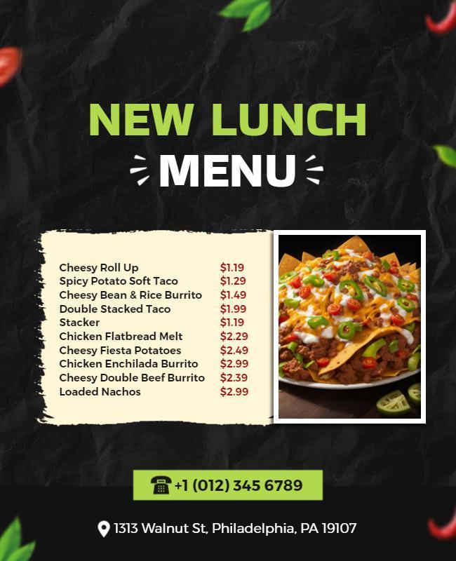 Restaurant Lunch Special Menu Flyer Template