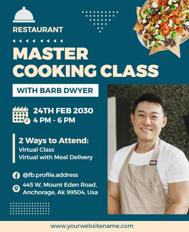 Restaurant Master Cooking Class Promotional Flyer Template