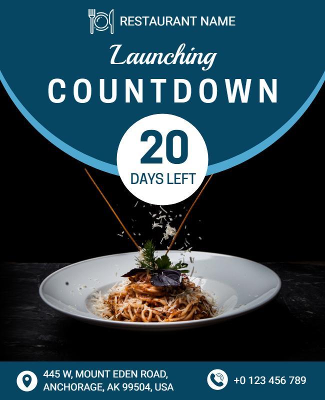 Restaurant New Opening Countdown Flyer Template